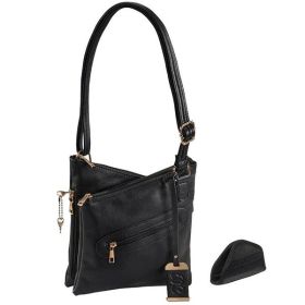 Bulldog Cross Body Style Purse w/Holster Black 9.5 Inch x 9.5 In x 1.5 Inch